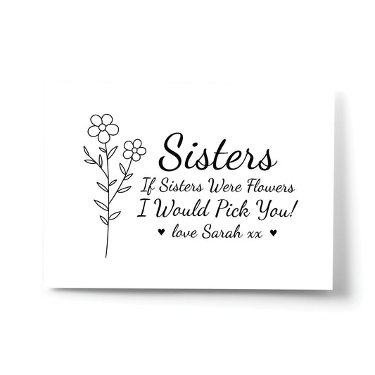 Special Gift For Sister Personalised Sister Print Birthday Gift