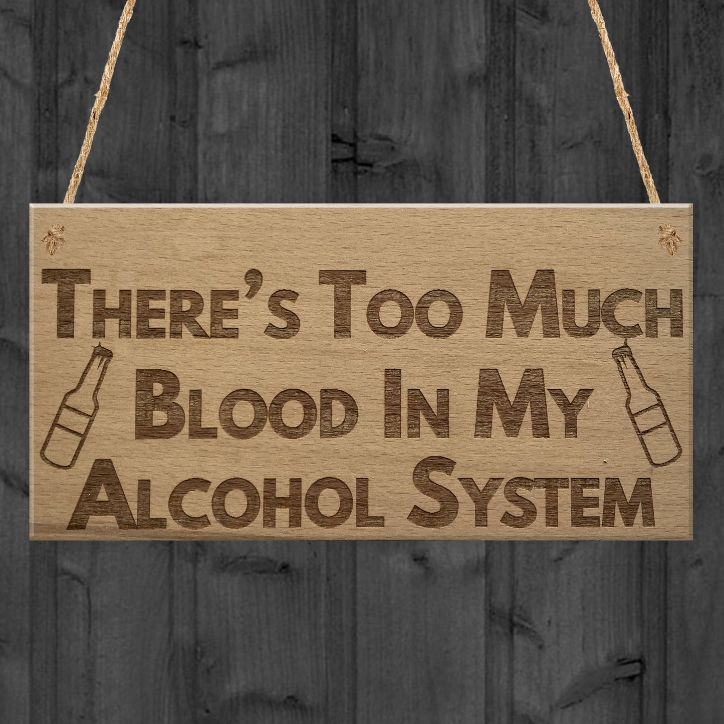 Alcohol System Funny Alcohol Man Cave Bar Pub Hanging Plaque