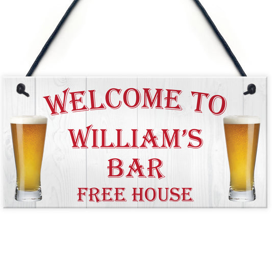 Personalised Pub Bar Hanging Plaque