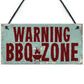 Warning BBQ ZONE Barbecue Garden Bar Hanging Wall Plaque Sign