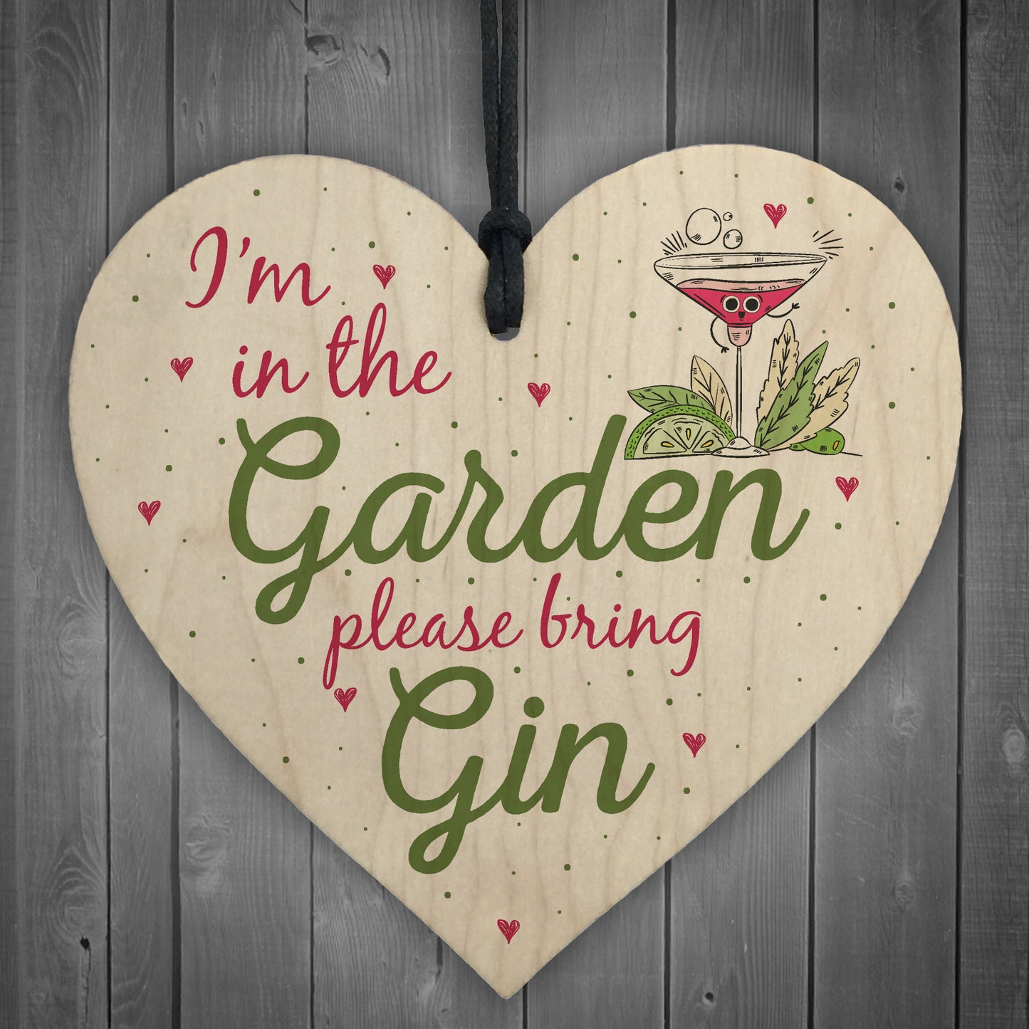 In The Garden Bring Gin Wall Garden Plaque Decor Alcohol Sign