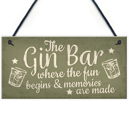 Bar Sign Novelty Hanging Home Gin Bar Pub Plaque Funny Man Cave