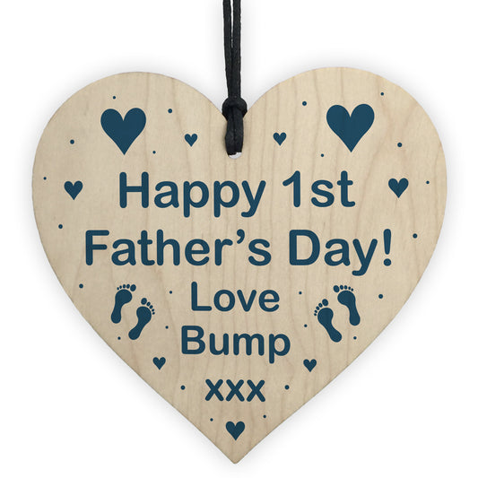 Novelty 1st Fathers Day Gift From Bump Hanging Heart New Daddy