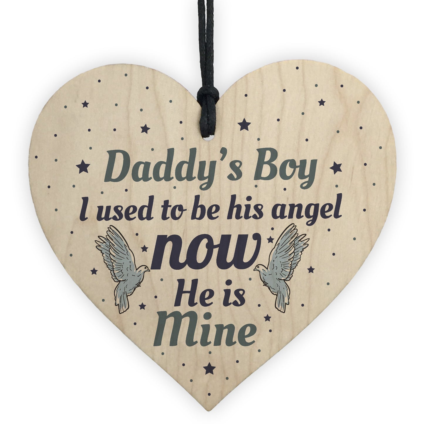 Daddys Boy Dad Memorial Heart Birthday Gifts For Garden Plaques