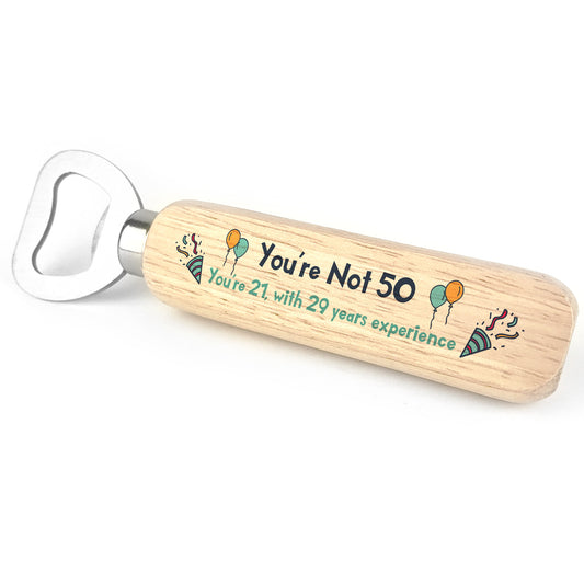 Quirky 50th Birthday Gift For Him Her Bottle Opener Alcohol Gift