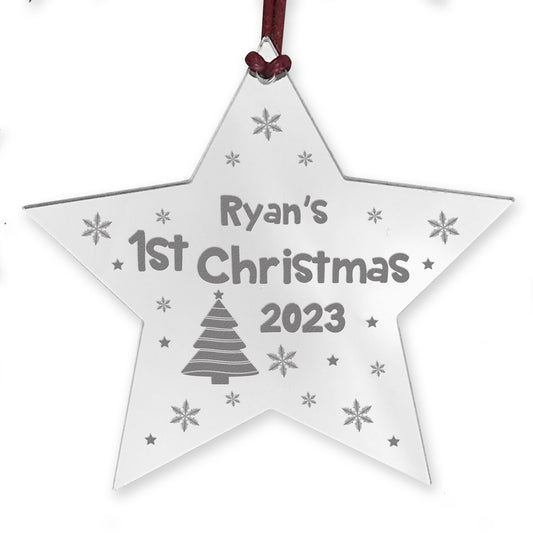 1st Christmas Decoration For Baby Boy Baby Girl Personalised