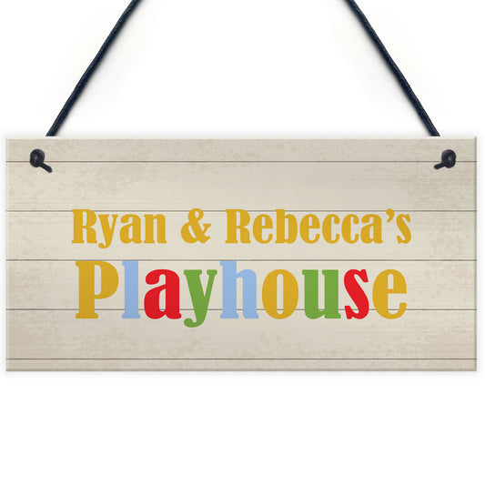 Multicoloured Sign For Playhouse PERSONALISED Playroom Gift