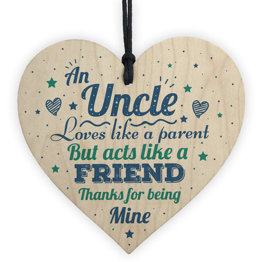 Uncle Gifts Brother Friendship Gift Wooden Heart Sign Birthday