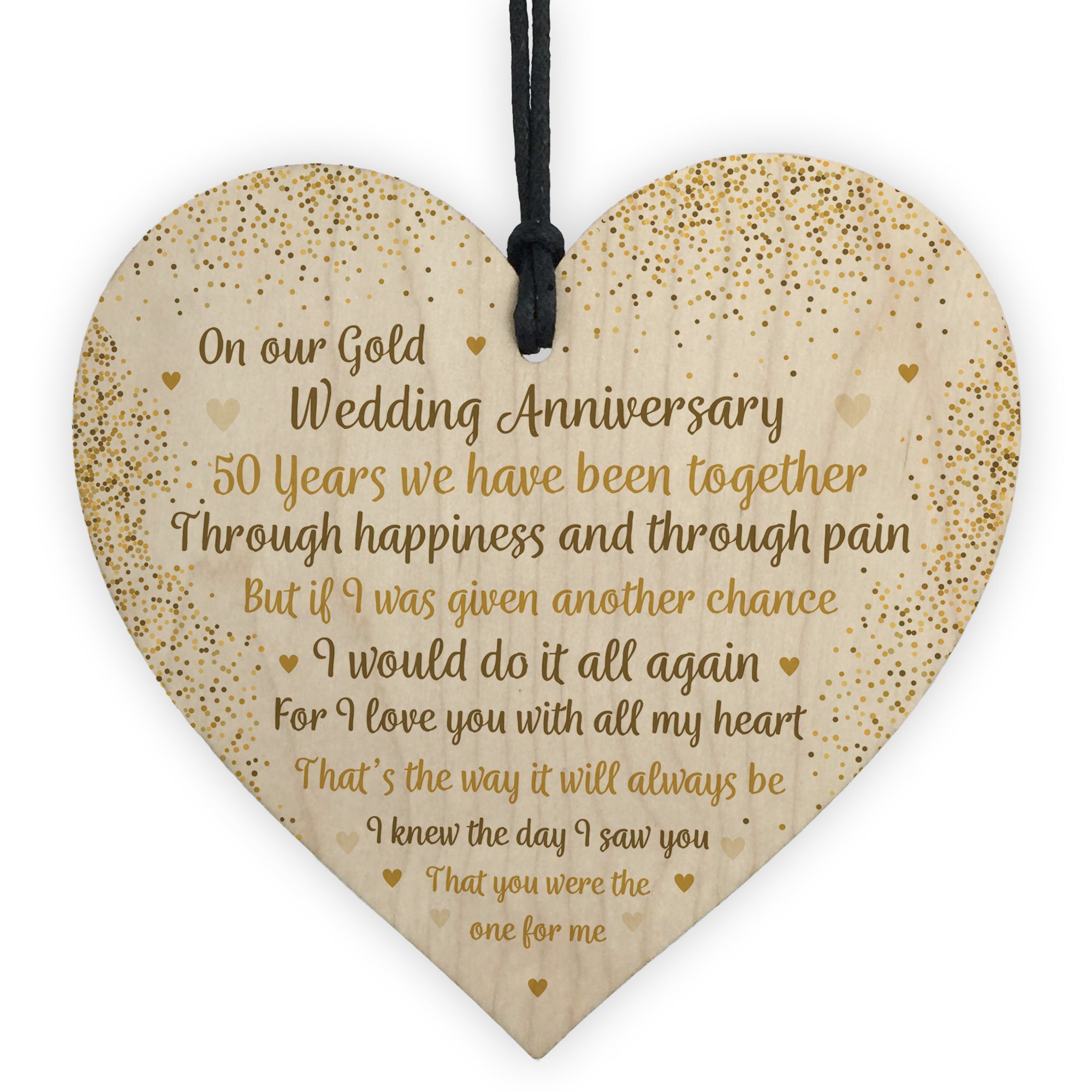 Amazon.com: 50th Golden Wedding Anniversary Romantic Gifts for Women,50  Years Anniversary Wedding Gifts for Wife Girlfriend Couple, Crystal Heart  Marriage Keepsake,50th Wedding Anniversary Present for Her Gold : Home &  Kitchen