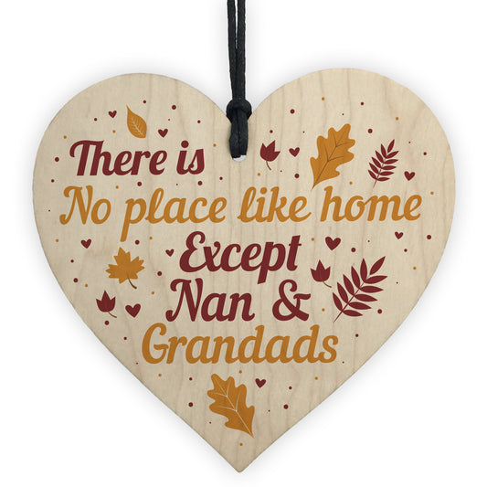 Nan and Grandad Christmas Birthday Gifts Hanging Heart Sign Xmas