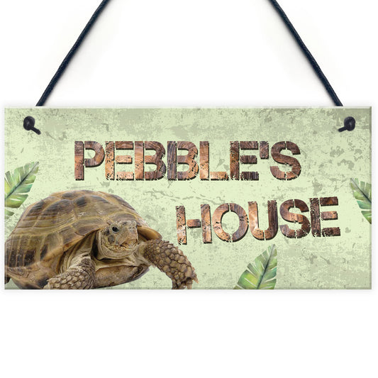 Personalised Pet Turtle Tortoise House Hanging Sign Home Plaque