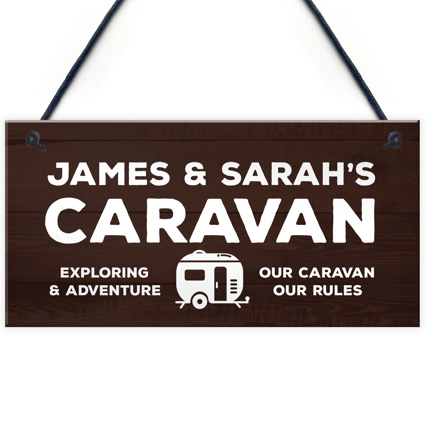 Personalised Caravan Sign Hanging Door Wall Plaque Campervan