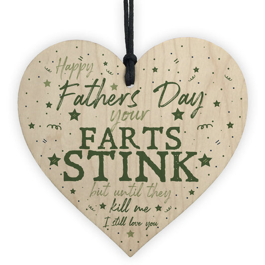 Funny Rude Fathers Day Gifts Novelty Wooden Heart Gift For Dad