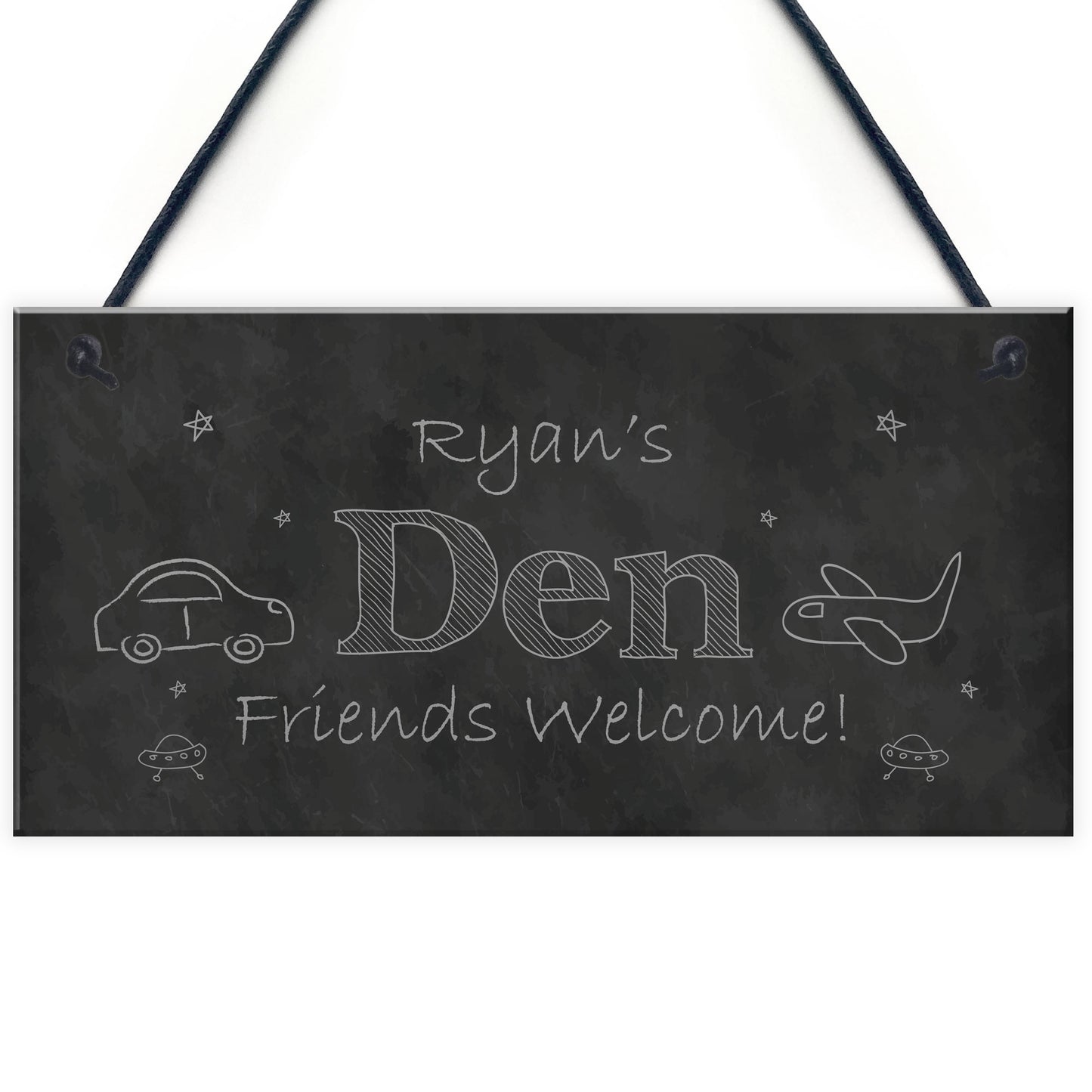 Chalkboard Effect PERSONALISED Den Sign For Playroom House