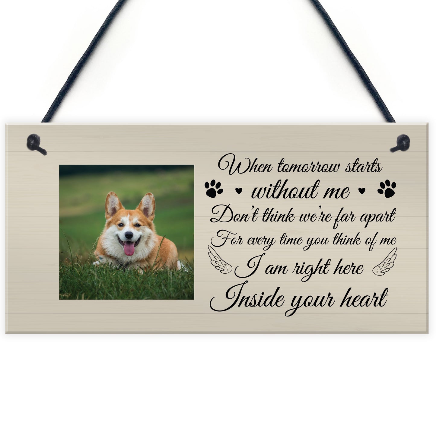 Personalised Pet Memorial Gift Pet Photo Hanging Plaque Dog