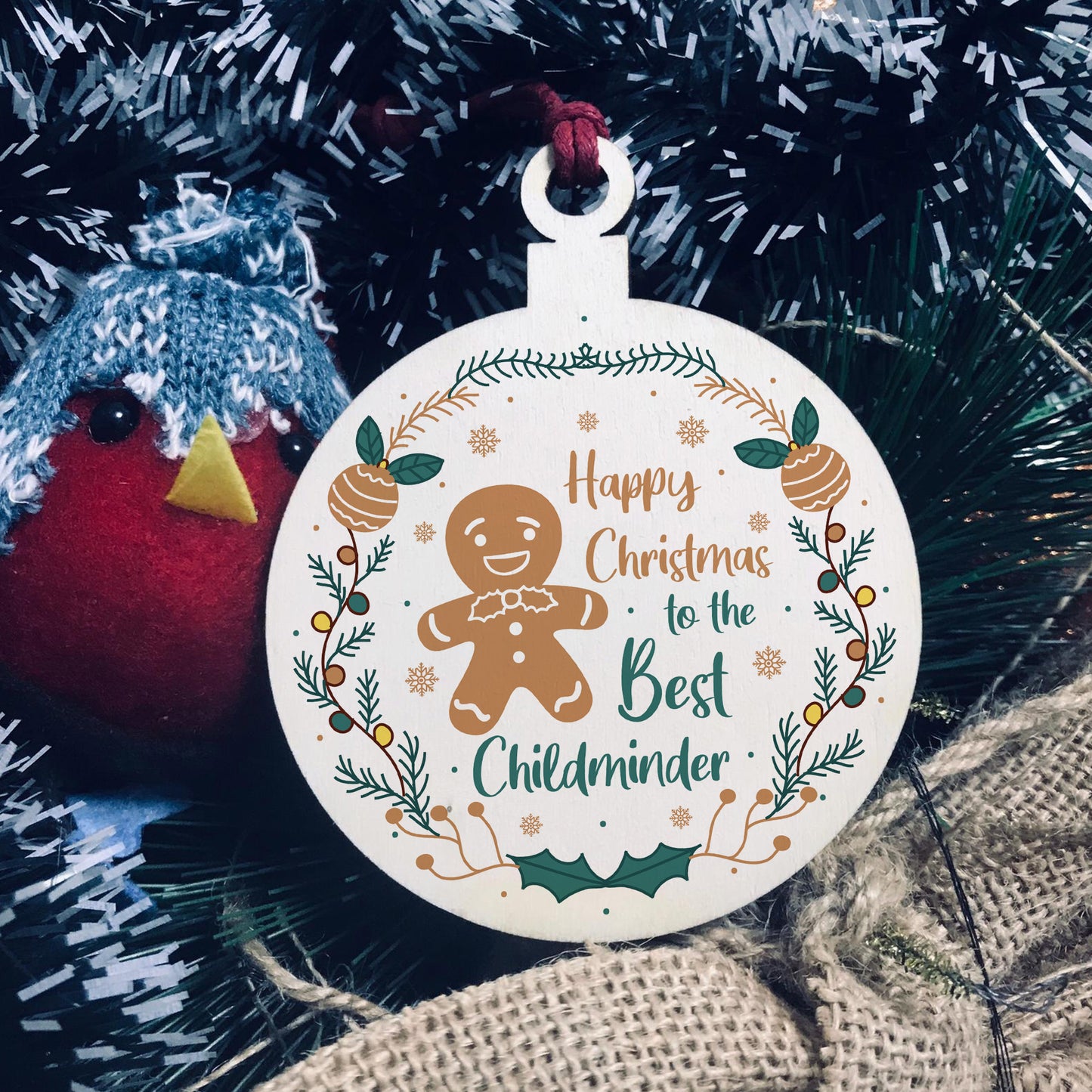 Childminder Gift For Christmas Gingerbread Design Thank You Gift