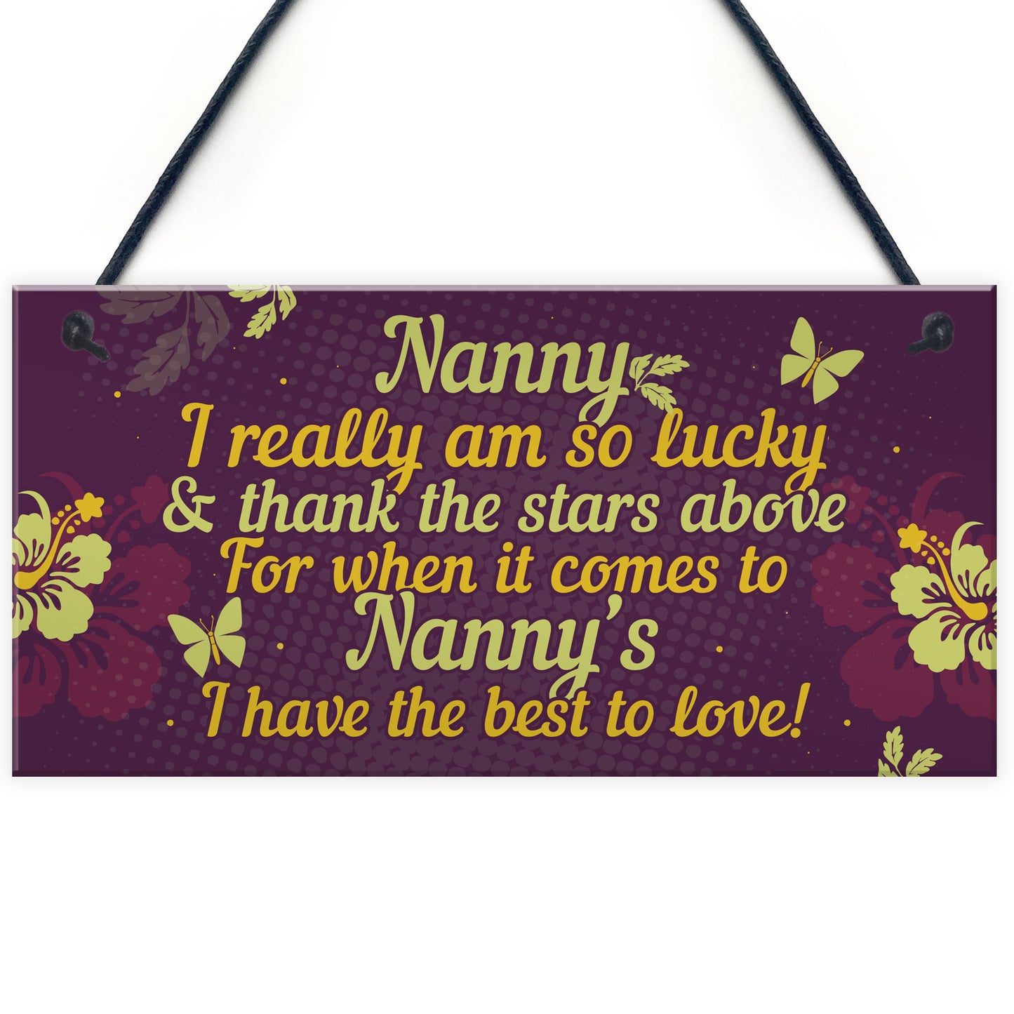 Handmade Plaque Gift For Nanny For Christmas Birthday Thank You