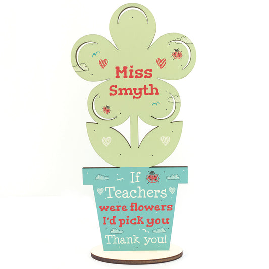 Personalised Teachers Thank You Flower Plaque Teaching Assistant