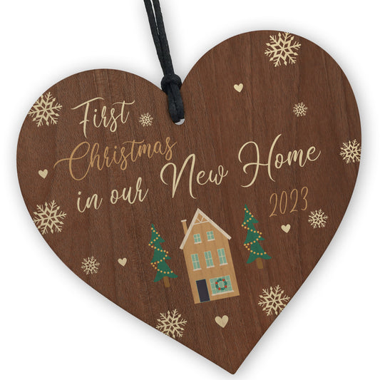 2023 First Christmas In New Home Wood Christmas Tree Decoration