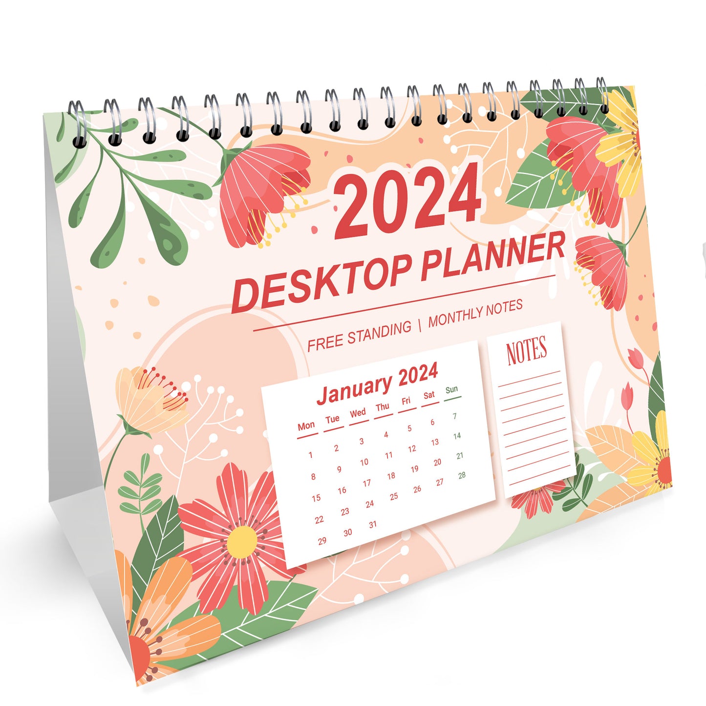 2024 Month-To-View Free Standing Desk Office Table Calendar