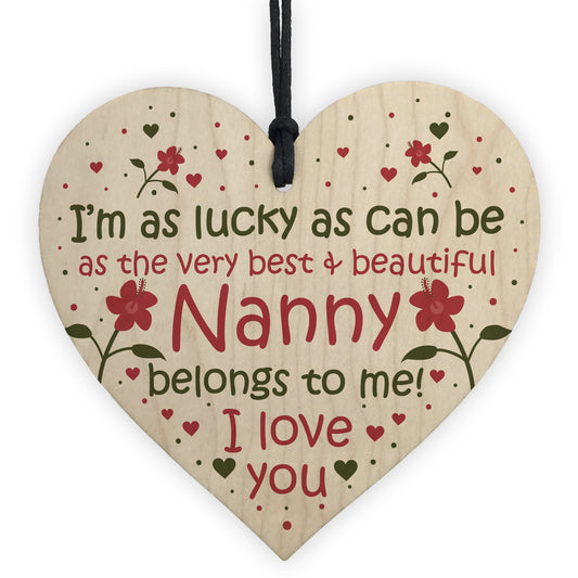 Nanny Gifts Nanny Birthday Card Gifts Wooden Heart Nanny Plaque