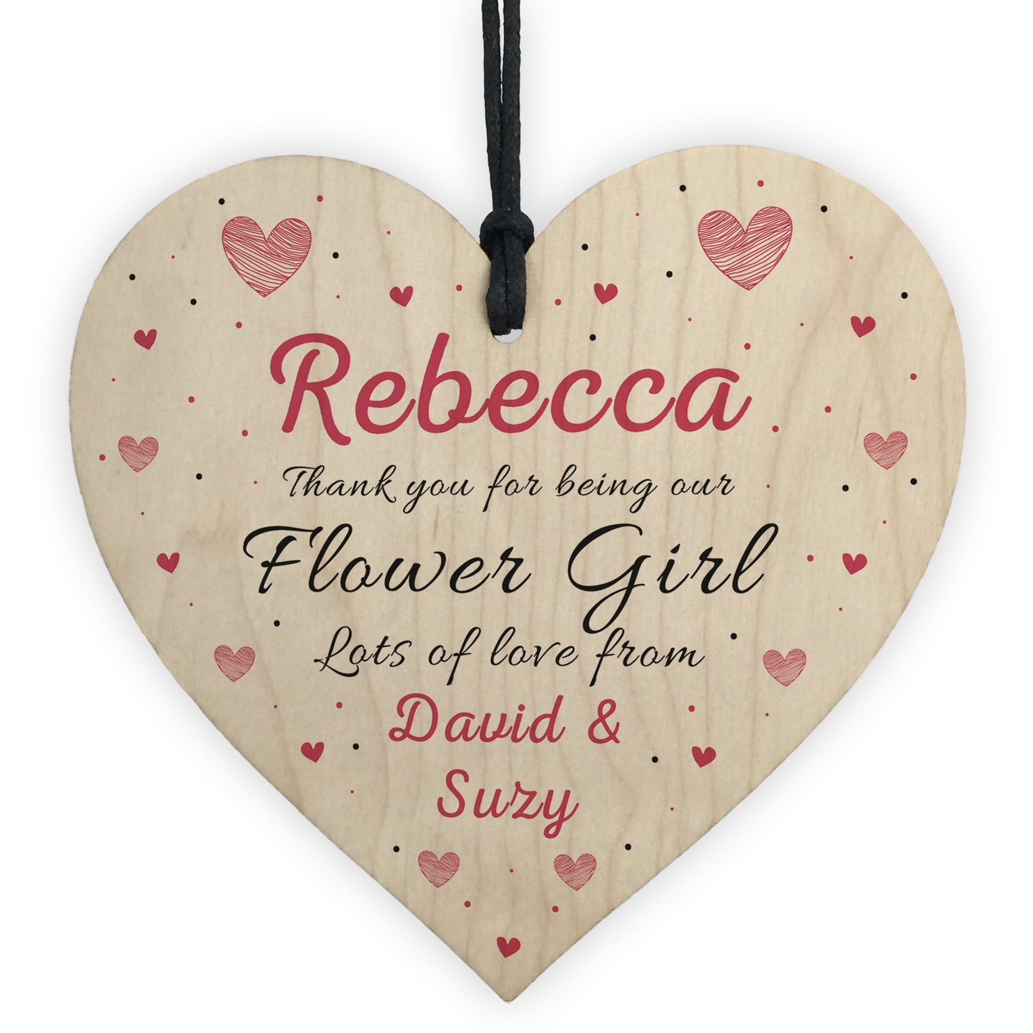 Personalised Thank You Gifts For Flower Girl Plaques Wood Heart