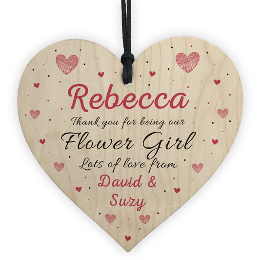 Personalised Thank You Gifts For Flower Girl Plaques Wood Heart