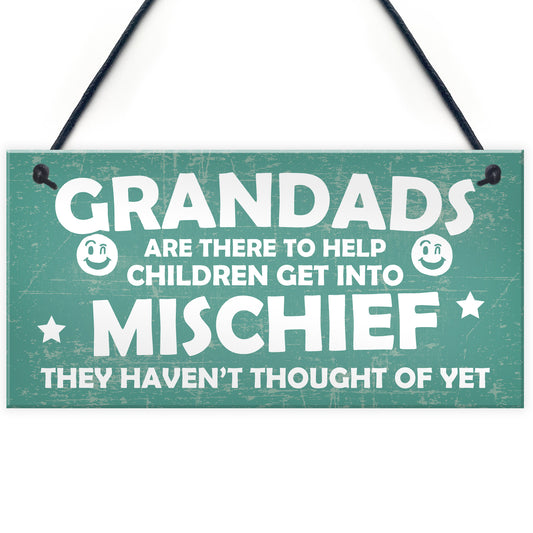 Funny Sign Grandad Birthday Gift Wall Plaque Fathers Day Gifts