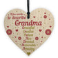 Words To Describe Grandma Wood Heart Birthday Gifts Grandma