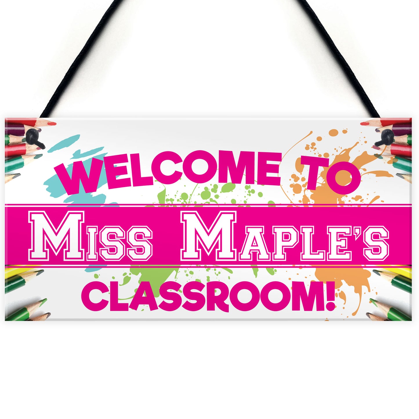 Personalised Welcome To Classroom Cute Hanging Teachers Gift