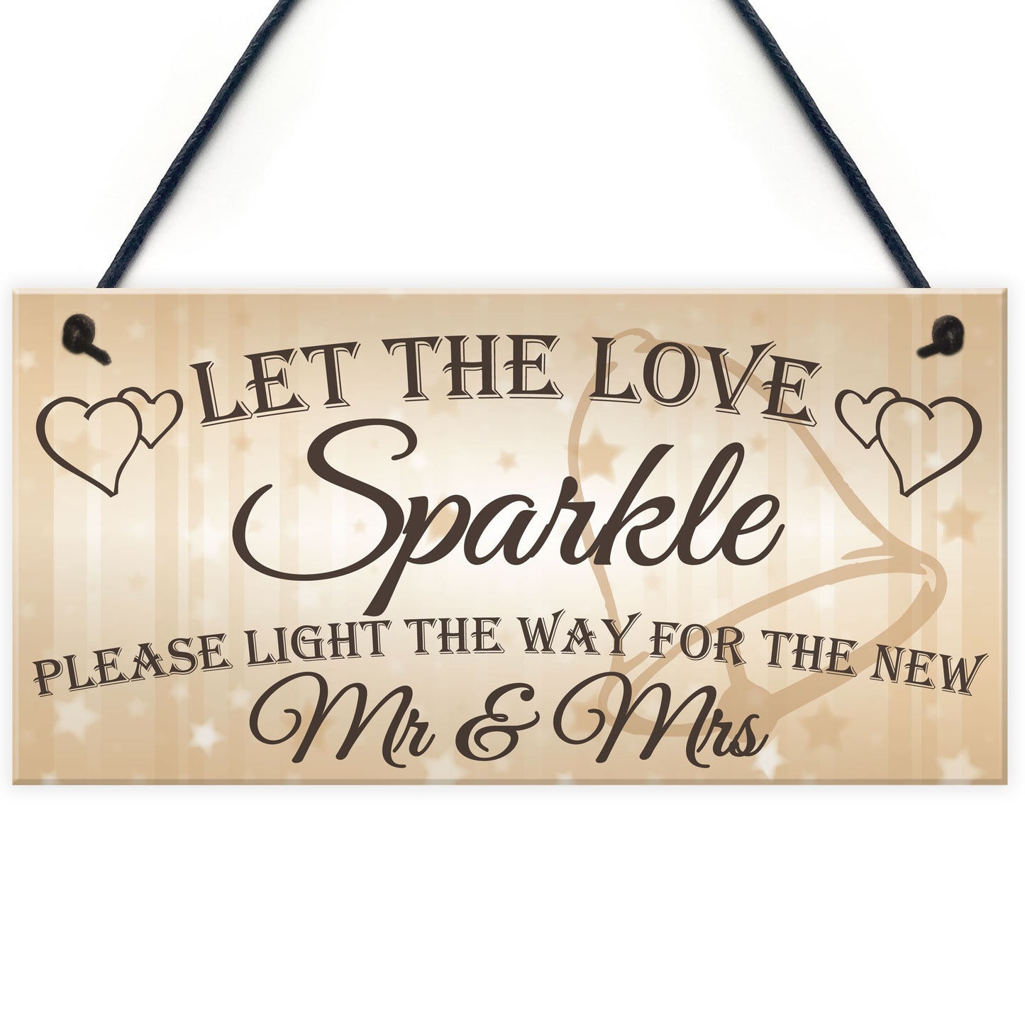 Let The Love Sparkle Cute Hanging Wedding Day Decoration Plaque