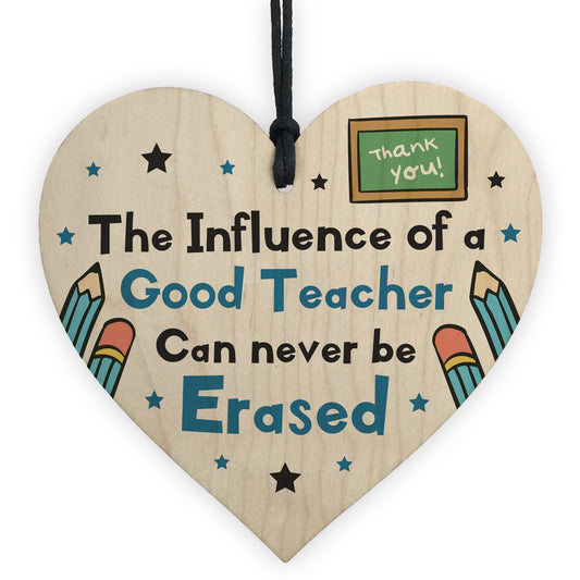 Gift For Teacher Plaque Thank You Gifts Wood Heart Leaving Gift