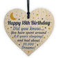 18th Birthday Card For Daughter Son Wood Heart Novelty 18th Gift