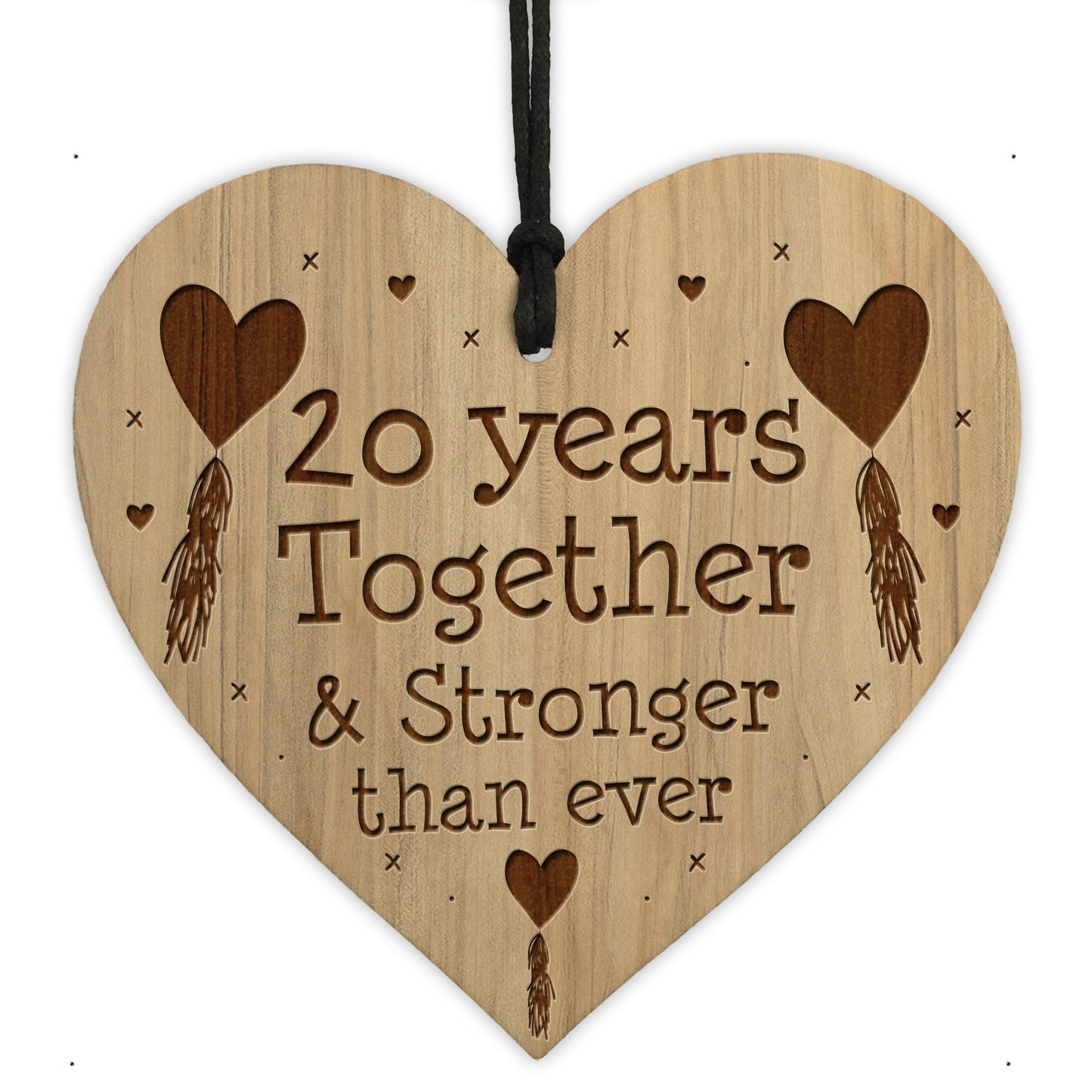 20th Anniversary Gifts Engraved Heart Husband Wife Anniversary