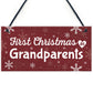 First 1st Christmas As Grandparents Plaque Xmas Gift For NAN