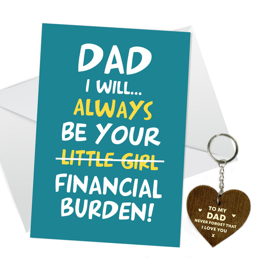 Funny Gift For Dad From Daughter Fathers Day Card Dad Keyring