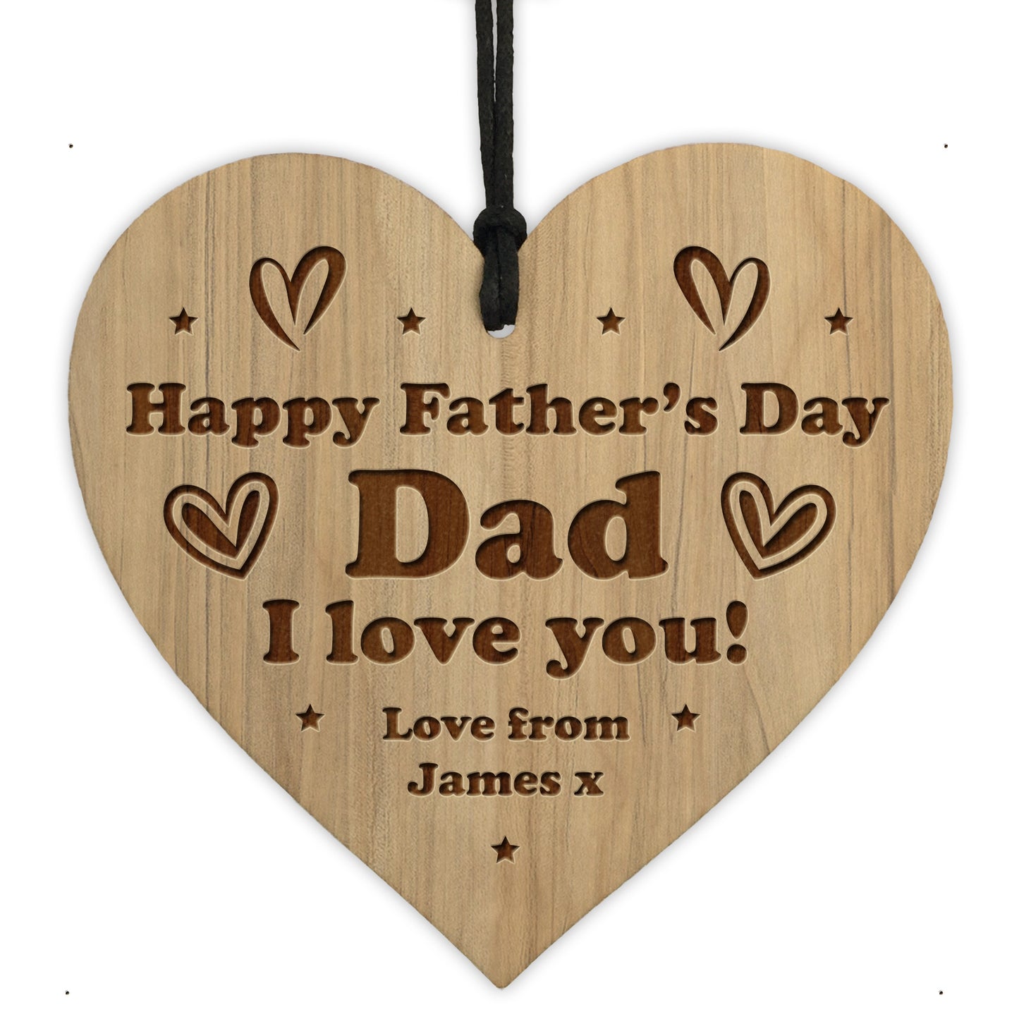 Fathers Day Gift Engraved Heart Gift From Daughter Son Gift