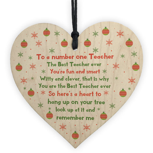 Teacher Gift Wooden Heart Number One Teacher Assistant Thank You