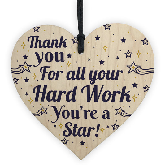 Colleague THANK YOU Gifts Wooden Heart Plaque Employee Teacher