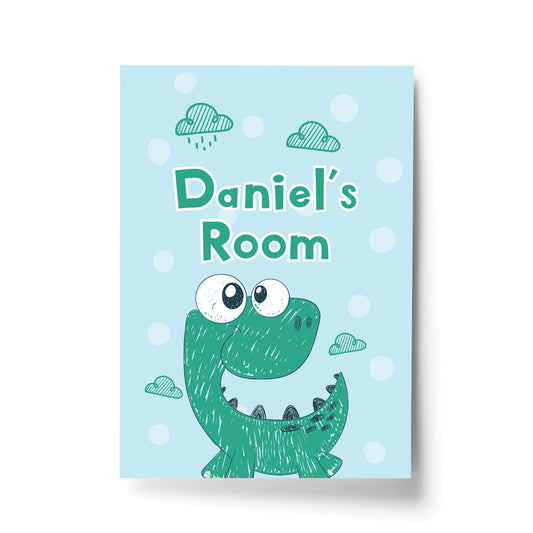 Funny Dinosaur Print For Boys Bedroom Personalised Print