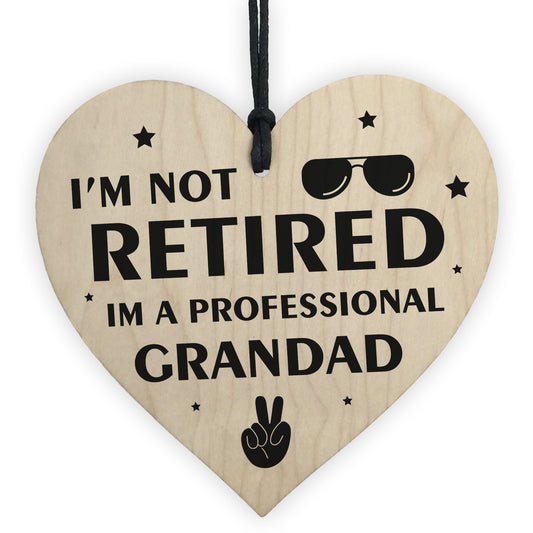 Gift For Grandad Birthday Fathers Day Funny Humour Wood Heart