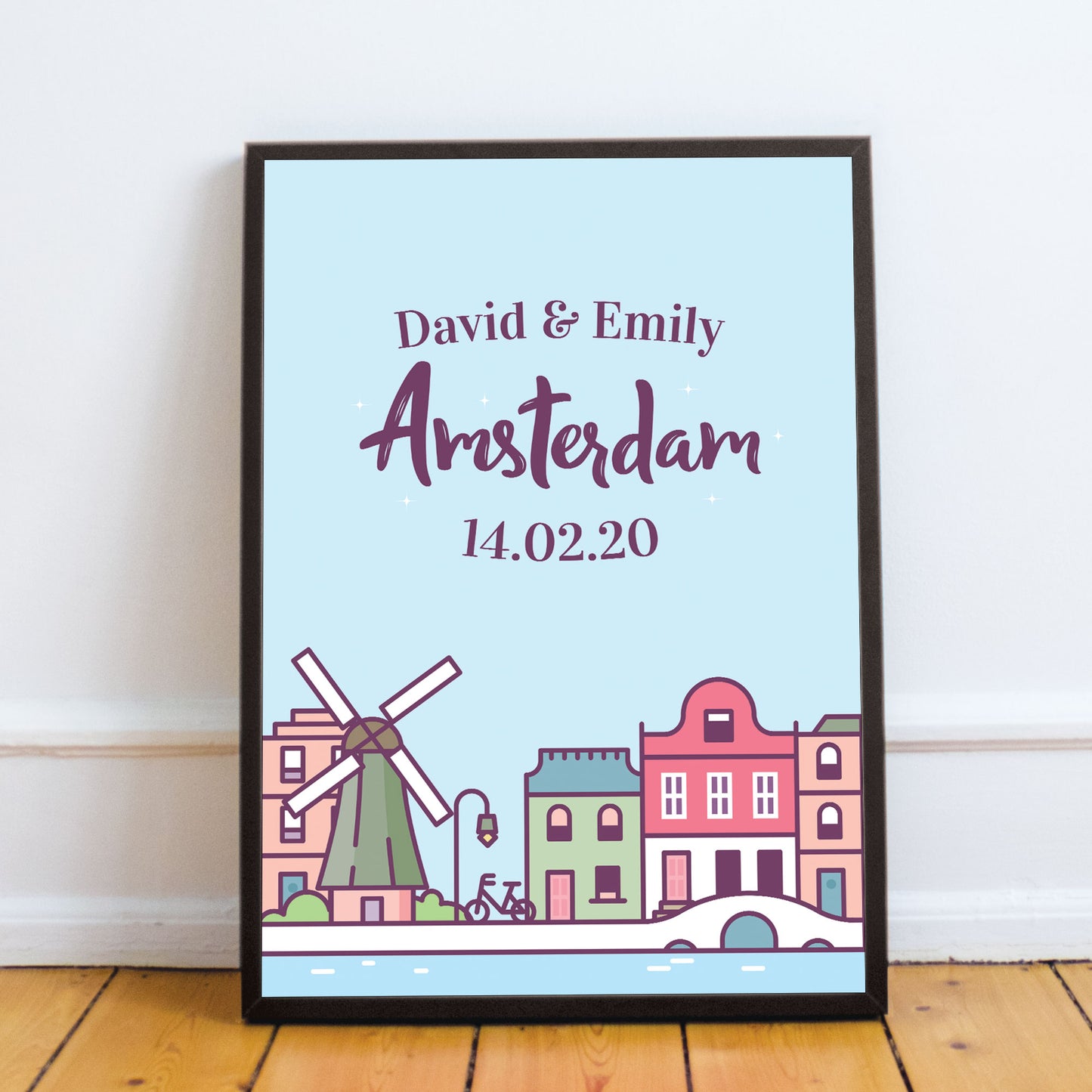 Personalised Amsterdam Framed Holiday Reveal Keepsake