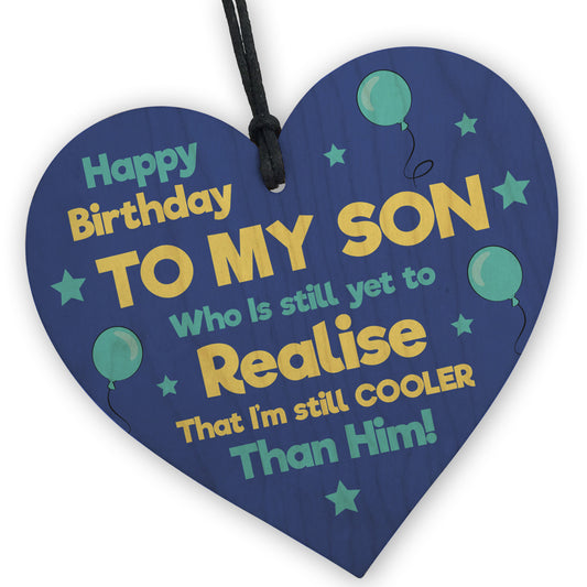 Funny 18th 21st 30th Birthday Gift For Son From Mum Wood Heart