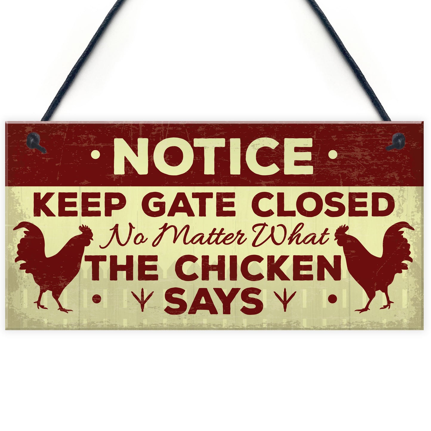 Chicken Gifts Hanging Warning Sign For Gate Garden Chicken Coop