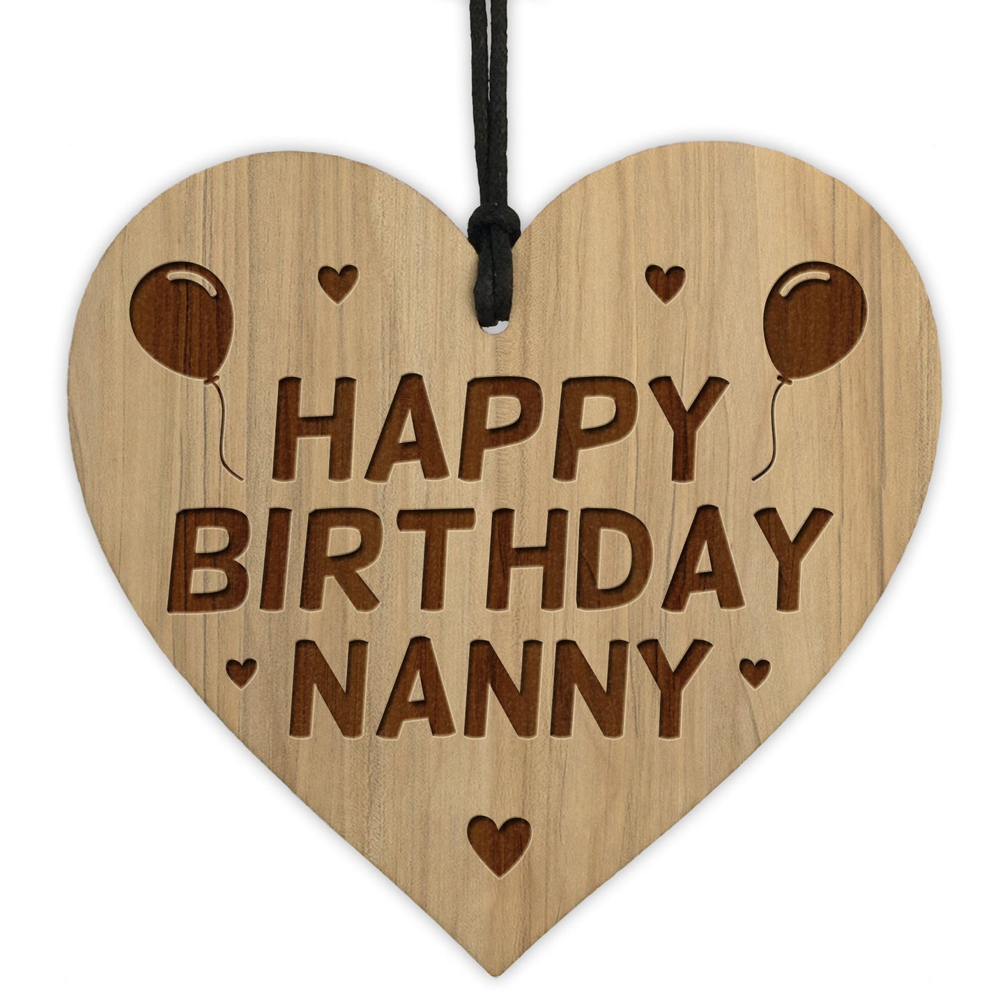 Birthday Gift For Nanny Wood Engraved Heart 40th 50th 60th 70th