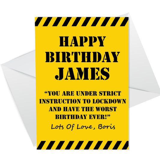 PERSONALISED Lockdown Birthday Card Self Isolation For Him Her