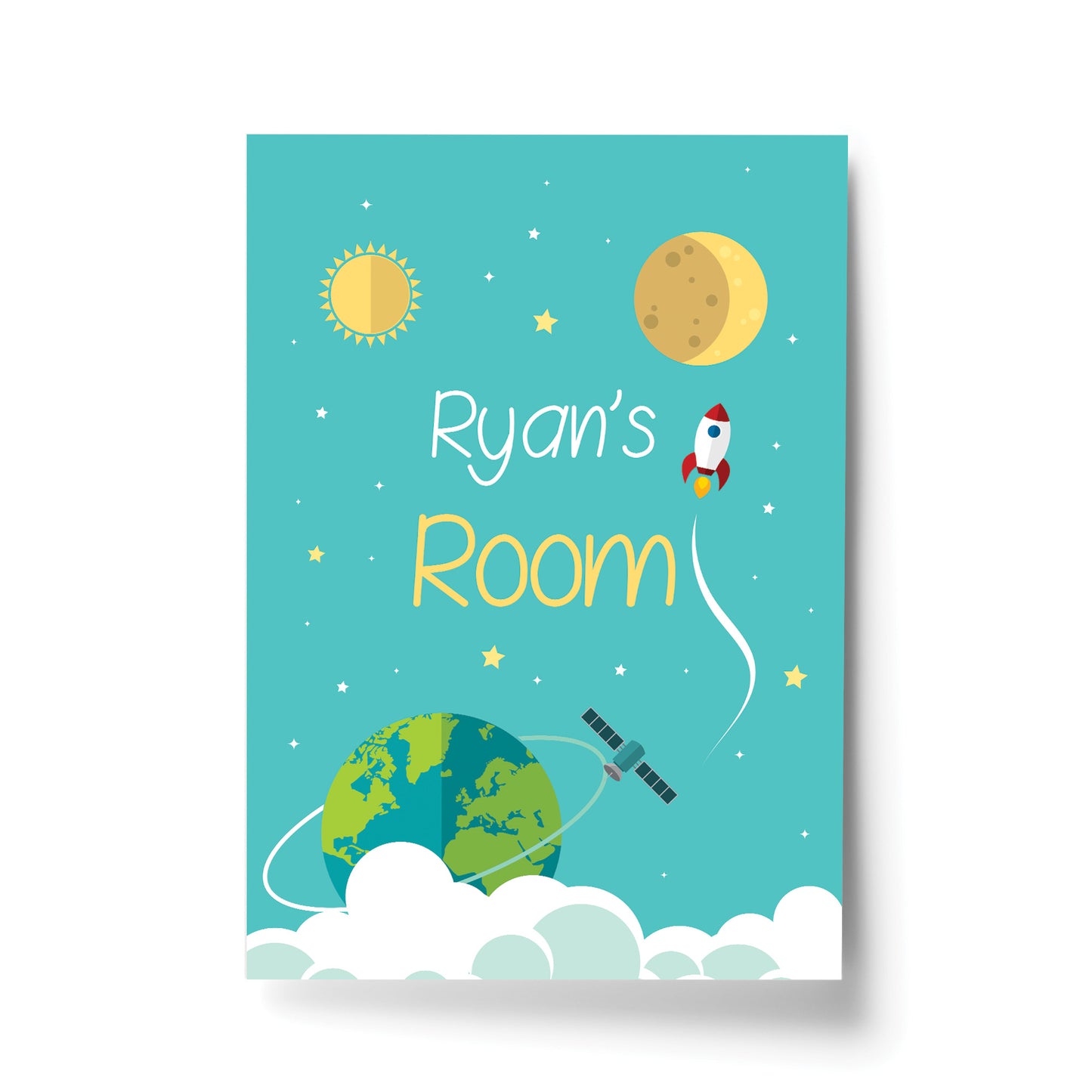 Personalised Space Wall Art Child Room Pictures Nursery Decor