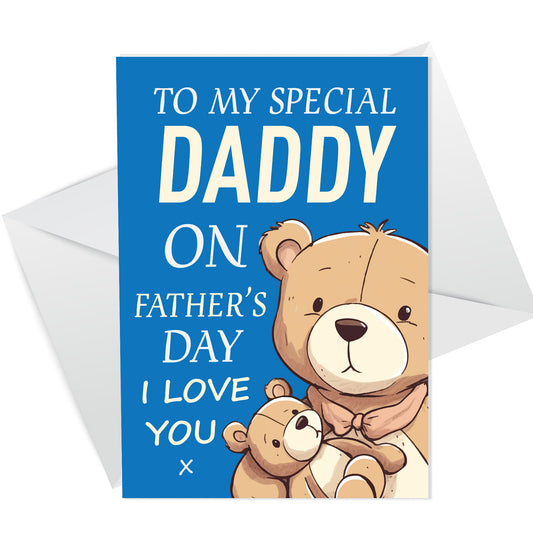 Fathers Day Card For Daddy From Daughter Son Bear Daddy Card