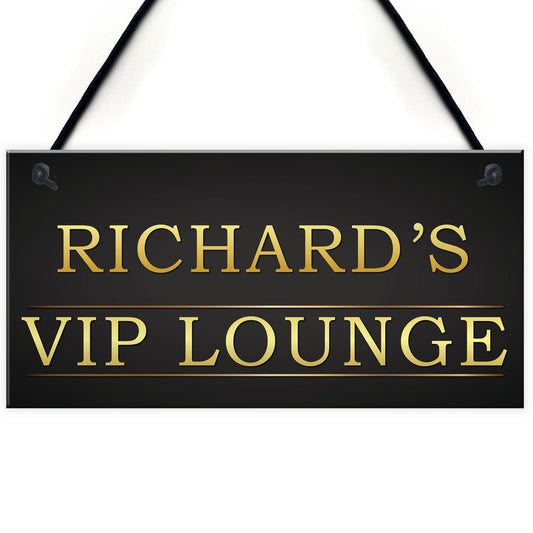 Personalised VIP LOUNGE Man Cave Vintage Decor Hanging Plaque