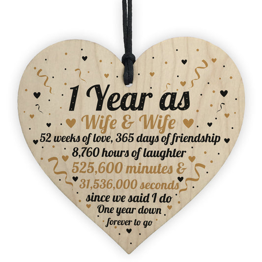 1st Wedding Anniversary Gift For Wife And Wife Wooden Heart